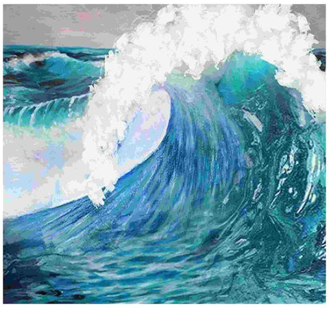 Blue Wave with white crest oil painting on canvas