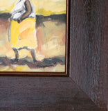Elekitswa by Itai Vangani Framed Acrylic Art on board painting Bottom right corner detail with signature