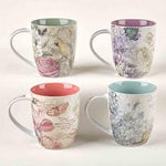 Floral Inspirations four ceramic Christian mugs back view