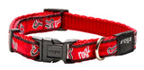 Rogz Fancy Dress Small 11mm Jellybean Dog Collar Red Rogz Bone Design