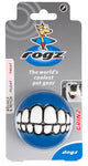 Rogz Grinz Dog Treat Ball Blue in packaging