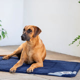 Rogz Lekka Dog Mat Grey and Navy with dog sitting on it