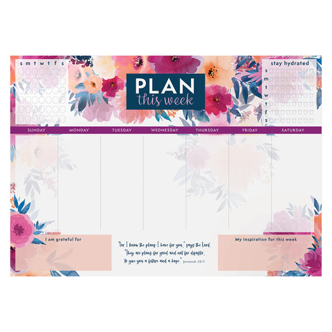 For I Know the Plans Floral A3 Deskpad