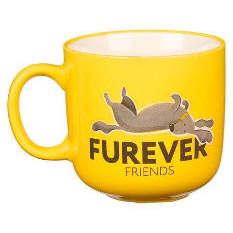 Furever Friends Ceramic Mug with handle on left