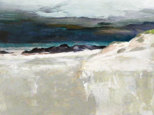 Abstract Ink Beach Abstract Beach Image Canvas Print