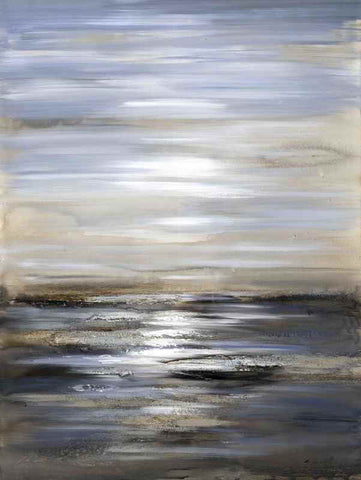 Abstract Seascape in dark tones Canvas oil painting 