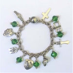 Armour of God Christian Ladies Bracelet with emerald Green Crystals