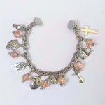 Armour of God Christian Ladies Bracelet with pink crystals