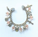 Armour of God Christian Ladies Bracelet with pink crystals