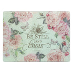 Be Still And Know Butterfly - Large Glass Cutting Board