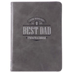 Best Dad Grey Faux Leather Christian Journal Front Cover