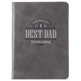 Best Dad Grey Faux Leather Christian Journal Front Cover