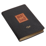 Best Ever Dad Faux Leather Christian Journal at an angle