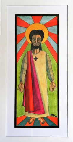 Come To Me by Solly Malope Stained Glass Framed Art Print