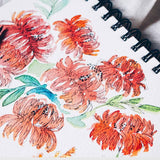 Dala Watercolour Pad 300gsm with floral design detail