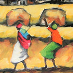 Elekitswa by Itai Vangani Framed Acrylic Art on board painting Detail of woman