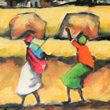 Elekitswa by Itai Vangani Framed Acrylic Art on board painting Detail of woman