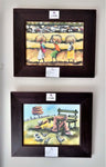 Elekitswa and Rich Man Poor Framed Acrylic Art on board painting hanging on wall