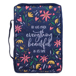 Everything Beautiful Navy Bible Bag Front