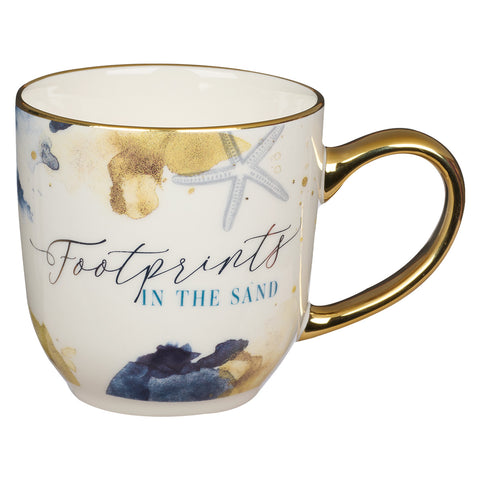 Footprints In The Sand Christian Ceramic Mug