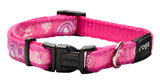 Rogz Fancy Dress Small 11mm Jellybean Dog Collar Pink Paw design