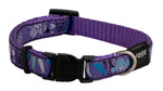 Rogz Fancy Dress Small 11mm Jellybean Dog Collar Purple Forest Design