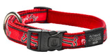 Rogz Fancy Dress Large 20mm Beach Bum Dog Collar Red Rogz Bone Design