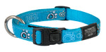 Rogz Fancy Dress Large 20mm Beach Bum Dog Collar Turquoise Paw Design