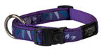 Rogz Fancy Dress Large 20mm Beach Bum Dog Collar Purple Forest Design