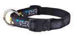Rogz Fancy Dress Large 20mm Beach Bum Dog Collar Multi Bone Design