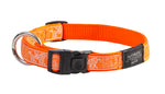 Rogz Fancy Dress Large 20mm Beach Bum Dog Collar Orange Doodle Design