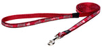 Rogz Fancy Dress Small 11mm Jellybean Fixed Dog Lead Red Bone Design