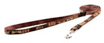 Rogz Fancy Dress Small 11mm Jellybean Fixed Dog Lead Mocha Bone Design