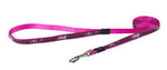 Rogz Fancy Dress Small 11mm Jellybean Fixed Dog Lead Pink Paw Design