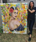 I Am Frida Acrylic Painting by Nastacia Catia Frau displayed by the artist