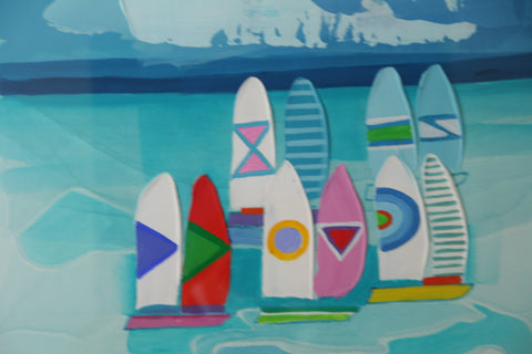 Regatta - George Boys Acrylic on Fabriano paper Framed Art
