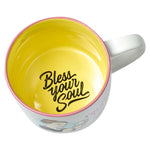 Bless Your Soul Fun Ceramic Mug I'm sorry I'm late Inside view of the mug