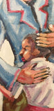 Mother With Child - Itai Vangani - Framed Acrylic painting on Board detail of the child