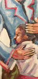 Mother With Child - Itai Vangani - Framed Acrylic painting on Board detail of the child