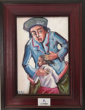 Mother With Child - Itai Vangani - Framed Acrylic painting on Board