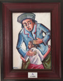 Mother With Child - Itai Vangani - Framed Acrylic painting on Board