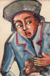 Mother With Child - Itai Vangani - Framed Acrylic painting on Board centre detail