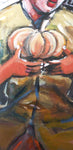 Pumpkin Woman - Itai Vangani - Framed Acrylic painting on board centre detail