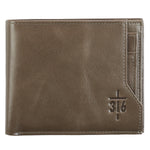 John 3:16 Cross Genuine Leather Christian Mens Wallet Front