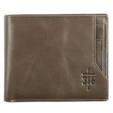 John 3:16 Cross Genuine Leather Christian Mens Wallet Front