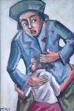 Mother With Child - Itai Vangani -Framed Acrylic painting on Board