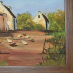 Old Cape Dutch Farmhouse by Linda Nel framed acrylic painting on board detail of road