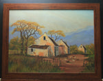 Old Cape Dutch Farmhouse by Linda Nel acrylic painting on board in wooden frame