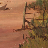 Old Cape Dutch Farmhouse by Linda Nel framed acrylic painting on board artists signature
