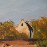 Old Cape Dutch Farmhouse by Linda Nel framed acrylic painting on board side of house detail